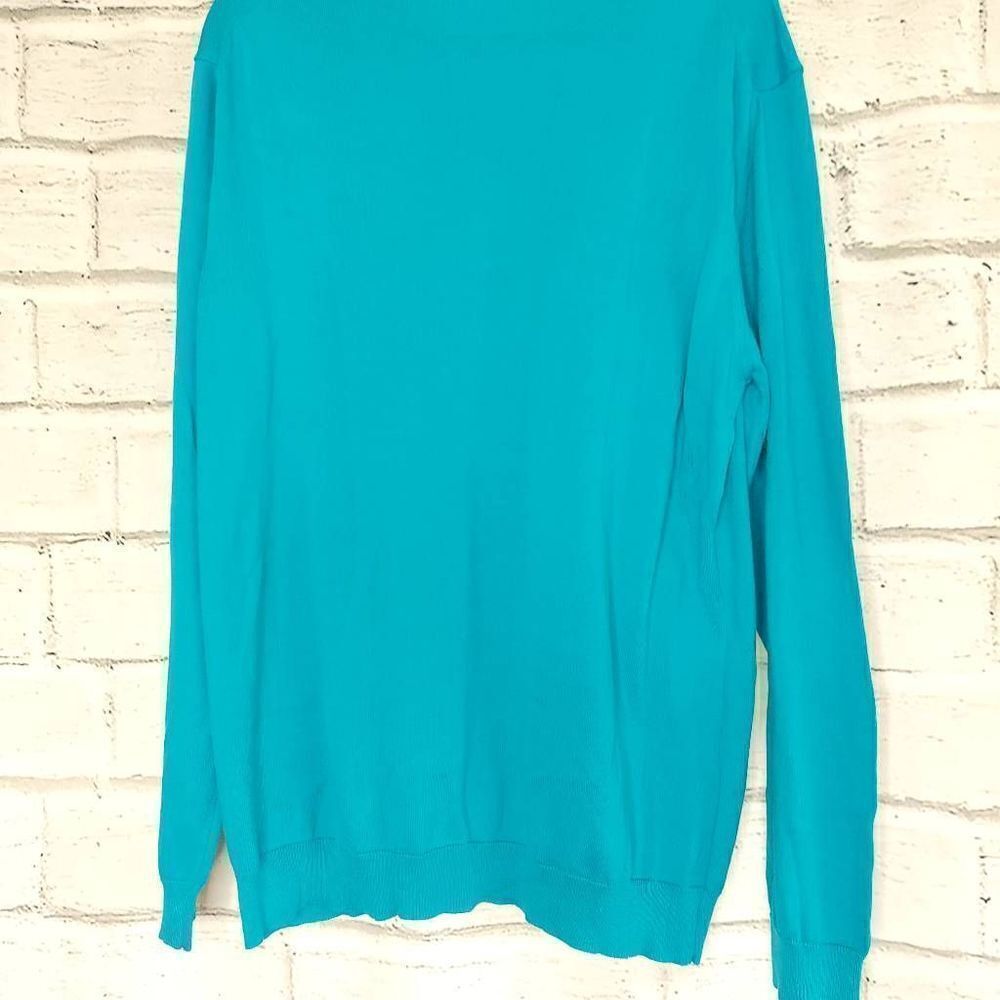 Daniele Fiesoli Crewneck Pullover Long Sleeve Cotton Sweater Blue Green Teal XL - Picture 7 of 11